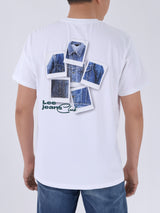เสื้อยืดแขนสั้นผู้ชาย ทรงตรง สีขาว