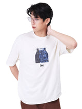 เสื้อยืดแขนสั้นผู้ชาย LOOSE FIT สีครีม