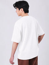 เสื้อยืดแขนสั้นผู้ชาย LOOSE FIT สีครีม