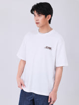 เสื้อยืดแขนสั้นผู้ชาย LOOSE FIT สีครีม