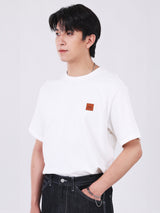 เสื้อยืดแขนสั้นผู้ชาย COMFORT FIT สีครีม