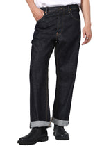 RETRO STRAIGHT FIT 101 COLLECTION HIGH RISE COMFORT MEN'S JEANS (BLUE SELVEDGE) DARK INDIGO