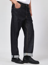 RETRO STRAIGHT FIT 101 COLLECTION HIGH RISE COMFORT MEN'S JEANS (BLUE SELVEDGE) DARK INDIGO