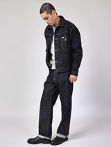 RETRO STRAIGHT FIT 101 COLLECTION HIGH RISE COMFORT MEN'S JEANS (BLUE SELVEDGE) DARK INDIGO