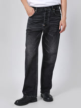กางเกงยีนส์ผู้ชาย คอลเลคชั่น 101 RETRO STRAIGHT FIT เอวสูง ทรงกระบอก สีดำ