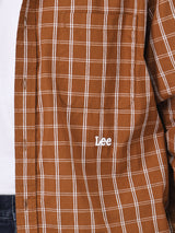เสื้อเชิ้ตยีนส์แขนยาวผู้ชาย COMFORT FIT สีน้ำตาล