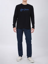 REGULAR FIT MEN'S LONG SLEEVE T-SHIRT BLACK