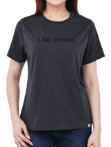 เสื้อยืดแขนสั้นผู้หญิง ทรงตรง สีเทา