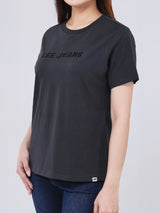 เสื้อยืดแขนสั้นผู้หญิง ทรงตรง สีเทา
