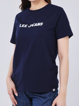 เสื้อยืดแขนสั้นผู้หญิง ทรงตรง สีกรมท่า
