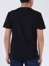 เสื้อยืดแขนสั้นผู้ชาย ทรงตรง สีดำ