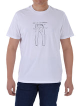 เสื้อยืดแขนสั้นผู้ชาย ทรงตรง สีขาว