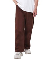 กางเกงขายาวผู้ชาย LOOSE FIT เอวกลาง ทรงหลวม สีน้ำตาล