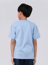 เสื้อยืดแขนสั้นเด็กผู้ชาย / เด็กผู้หญิง คอลเลคชั่น MINI ZOO ทรงตรง สีฟ้า