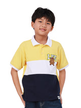 เสื้อโปโลแขนสั้นเด็กผู้ชาย คอลเลคชั่น MINI ZOO ทรงตรง สีเหลือง