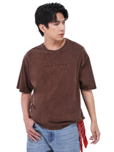 เสื้อยืดแขนสั้นผู้ชาย LOOSE FIT สีน้ำตาล