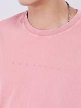 เสื้อยืดแขนสั้นผู้ชาย LOOSE FIT สีชมพู