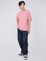 เสื้อยืดแขนสั้นผู้ชาย LOOSE FIT สีชมพู