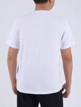 เสื้อยืดแขนสั้นผู้ชาย ทรงตรง สีครีม