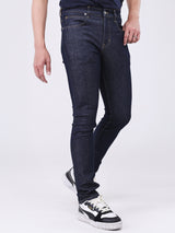 กางเกงยีนส์ผู้ชาย RAMONE FIT เอวต่ำ ทรงเข้ารูป สียีนส์เข้ม