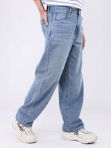 BARREL FIT MID RISE CURVED-LEG MEN'S JEANS MID INDIGO