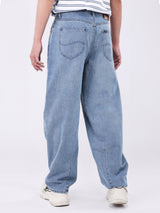 BARREL FIT MID RISE CURVED-LEG MEN'S JEANS MID INDIGO