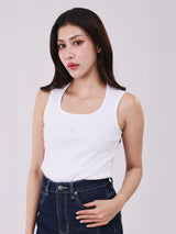 เสื้อกล้ามผู้หญิง SLIM FIT สีขาว