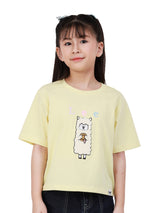 OVERSIZE FIT MINI ZOO COLLECTION GIRL'S SHORT SLEEVE T-SHIRT YELLOW