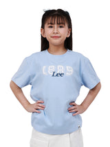 เสื้อยืดแขนสั้นเด็กผู้ชาย/เด็กผู้หญิง ทรงตรง สีฟ้า