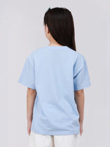 เสื้อยืดแขนสั้นเด็กผู้ชาย/เด็กผู้หญิง ทรงตรง สีฟ้า