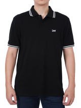 REGULAR FIT MEN'S SHORT SLEEVE POLO BLACK