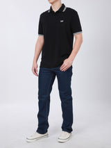 REGULAR FIT MEN'S SHORT SLEEVE POLO BLACK