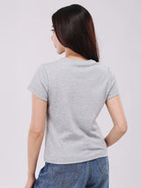 เสื้อยืดแขนสั้นผู้หญิง SLIM FIT สีเทา