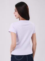 เสื้อยืดแขนสั้นผู้หญิง SLIM FIT สีม่วง