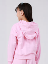 REGULAR FIT MINI ZOO COLLECTION GIRL'S ZIP UP HOODIE PINK