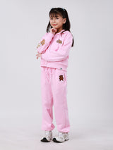 REGULAR FIT MINI ZOO COLLECTION GIRL'S ZIP UP HOODIE PINK