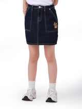 MINI ZOO COLLECTION GIRL'S DENIM SKIRT DARK INDIGO