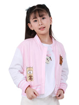 เสื้อแจ็คเก็ตเด็กผู้หญิง คอลเลคชั่น MINI ZOO ทรงตรง สีชมพู