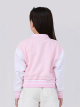 เสื้อแจ็คเก็ตเด็กผู้หญิง คอลเลคชั่น MINI ZOO ทรงตรง สีชมพู