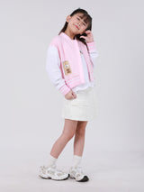 เสื้อแจ็คเก็ตเด็กผู้หญิง คอลเลคชั่น MINI ZOO ทรงตรง สีชมพู