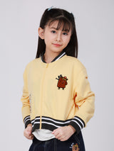 REGULAR FIT MINI ZOO COLLECTION GIRL'S JACKET YELLOW