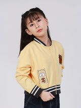 REGULAR FIT MINI ZOO COLLECTION GIRL'S JACKET YELLOW
