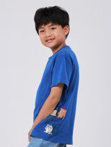 REGULAR FIT MINI ZOO COLLECTION BOY'S SHORT SLEEVE T-SHIRT NAVY BLUE