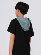 เสื้อยืดแขนสั้นเด็กผู้ชาย คอลเลคชั่น MINI ZOO ทรงตรง สีดำ