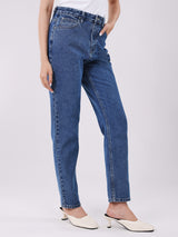 MOM FIT HIGH RISE MOM WOMEN'S JEANS MID INDIGO