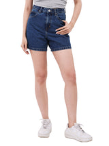 REGULAR FIT MID RISE WOMEN'S DENIM SHORTS MID INDIGO