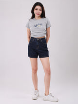 REGULAR FIT MID RISE WOMEN'S DENIM SHORTS DARK INDIGO