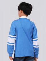 REGULAR FIT MINI ZOO COLLECTION BOY'S LONG SLEEVE POLO BLUE