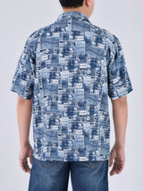 เสื้อเชิ้ตแขนสั้นผู้ชาย COMFORT FIT สีกรมท่า