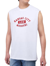 REGULAR FIT MEN'S SLEEVELESS T-SHIRT WHITE